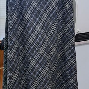 Charter Club Wool Blend Gray Plaid A-Line Skirt Size 8
